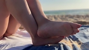 Foot Fetish Fun On The Beach With A Young Girl