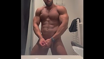 Amateur Muscle Man Takes A Shower And Gives A Handjob