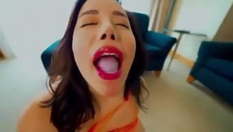 Japanese Wife Gives Blowjob To A Rich Man