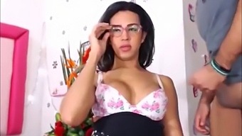 Big-Titted Trans Woman With Glasses Gets Pounded From Behind