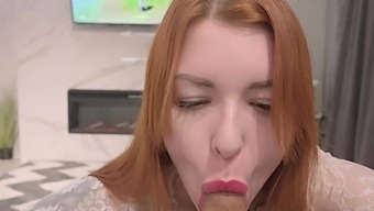 Redhead'S Pov: Blowjob And Clothed Sex