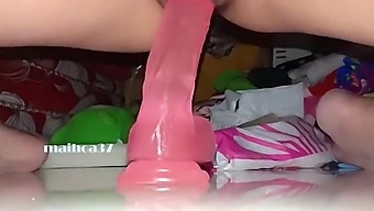 Teen With Hairy Pussy Uses Dildo For Hardcore Solo Play