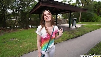 Cute Brunette Renee Rose Gets Hardcore With A Black Guy In The Great Outdoors