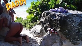 Celebrate With A Hot Blonde As She Takes A Big Cock On The Beach
