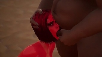 3d Animation Of A Succubus Adjusting To Oral Sex