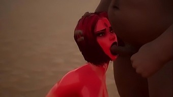 3d Animation Of A Succubus Adjusting To Oral Sex