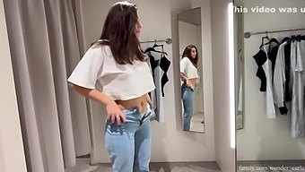 Spanish Babe Gives A Deepthroat Blowjob In Changing Room