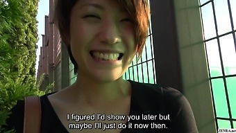 Beautiful Japanese Girl With Short Hair Shows Off Her Skills In Public