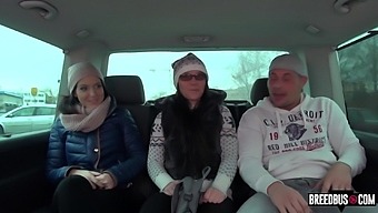 A Hitchhiking Babe Gets A Surprise In The Backseat Of A Car