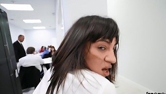 Sasha Pearl Gives A Public Blowjob In The Office