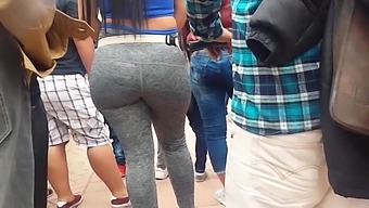 Amateur Video Of Curvy Latina In Tight Leggings On The Street