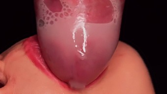 Intense Close-Up Of Teen'S Mouth Job That Leaves Him Covered In Cum